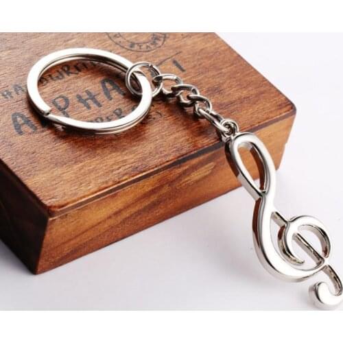 2 PCS Notes music Music notation Metal Keychain Aotomotive Keyring Key Chain Ring Key Fob Holder