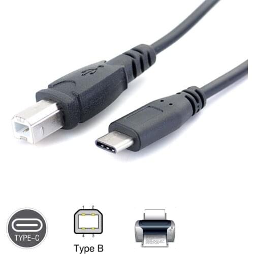 USB-C USB 3.1 Type C Male to USB 2.0 B Type Male Data Cable Cord Phone tablet PC Laptop Printer