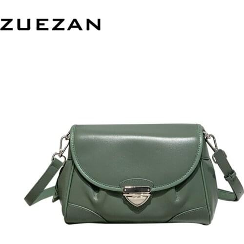 Quality Oil Waxy Leather 2 Straps, Women Genuine Leather Shoulder Bag, 100% Natural Cowhide, Female Flap Crossbody Bag, A553