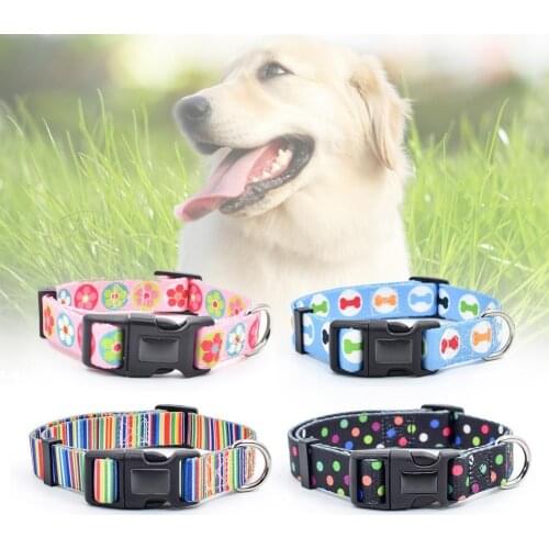 Cat Dog Fresh Design Durable Anti-lost Printed Collar Adjustable Anti-hanging Traction Tool Durable Pet Supplies Accessories