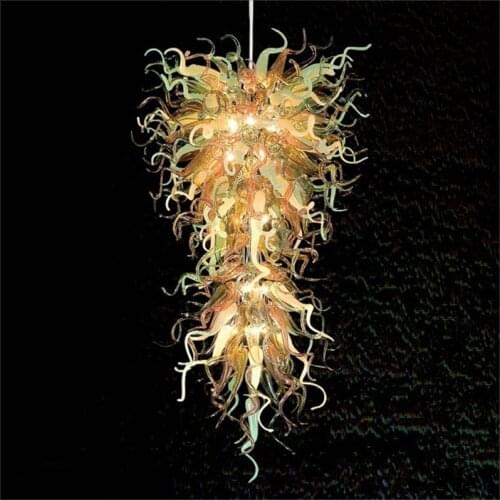 Beautiful Amber Glass Pendant Light Wholesale Wedding Design Handmade Blown Glass Chandeliers Arabia Chandelier