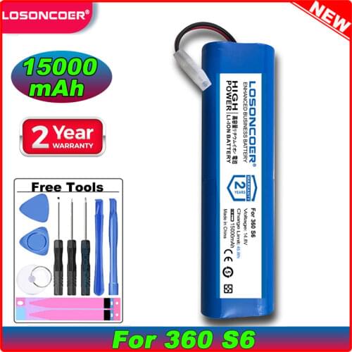 LOSONCOER 3300mAh Replacement Robot Vacuum Cleaner Battery For 360 S6 Battery