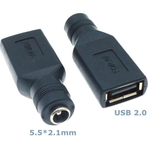 Best Price USB Set 5.5*2.1mm Female Jack to USB 2.0 Female Plug DC Power Male to Female Connector Adapter