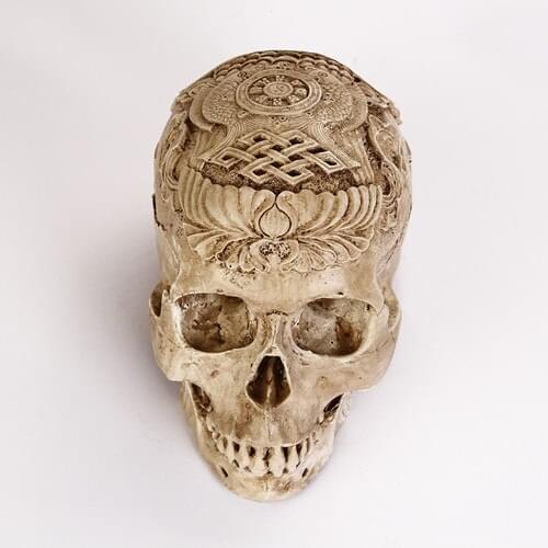 Life size Human skull model carved resin skull model human skeleton model