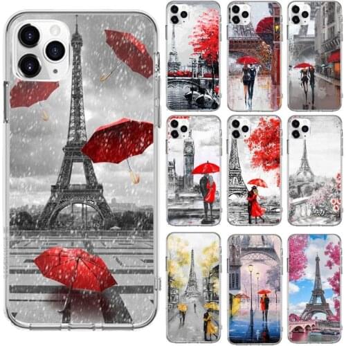 Fashion London Paris New york Lover Autumn Phone Transparent for iPhone 6 7 8 11 12 s mini pro X XS XR MAX Plus se cover