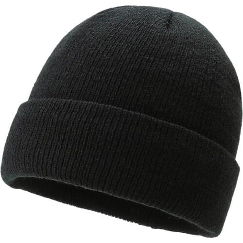 Mens and Womens Knitted Hat Woolen Hat Outdoor Warm Hat Plush Thickening Plus Fleece Hood Ski Hat Travel Hiking Cotton Hat