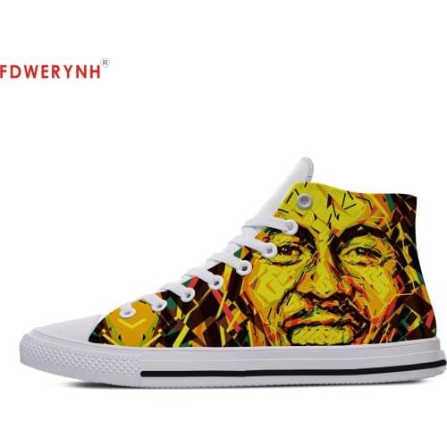 Man Casual Shoes Bob Marley Bob Marley Diy Individualization Canvas Men Leisure Breathable Walking Shoes Of White