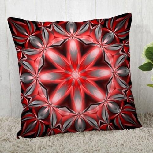 Custom Pillow Cases Mandala Square Pillowcase Christmas Zippered Pillow Cover 40*40cm,45*45cm(One Side)