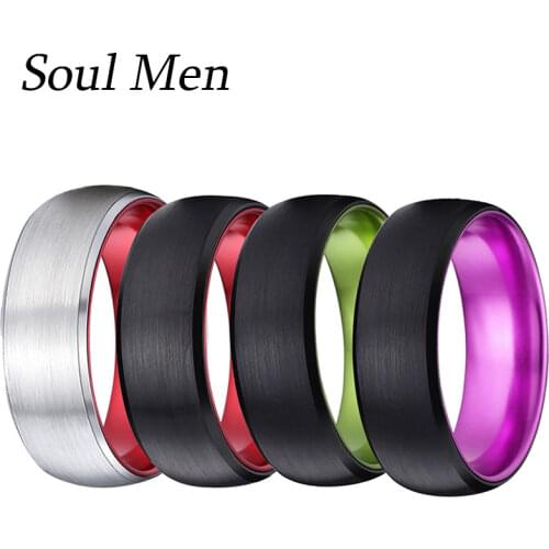 8mm Wedding Rings Two-tone Tungsten Carbide Rings for Male Female DIY Custom Engrave Your Sport Logo Unique Ring for You