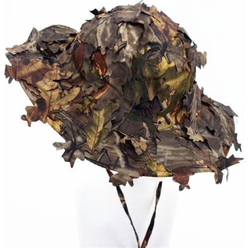 Hunting Caps 3d Leaves Bucket Hats Sniper Military Tactical Caps Bonnie Hat Outdoor Fishing Camouflage Paintball Airsoft Gorras