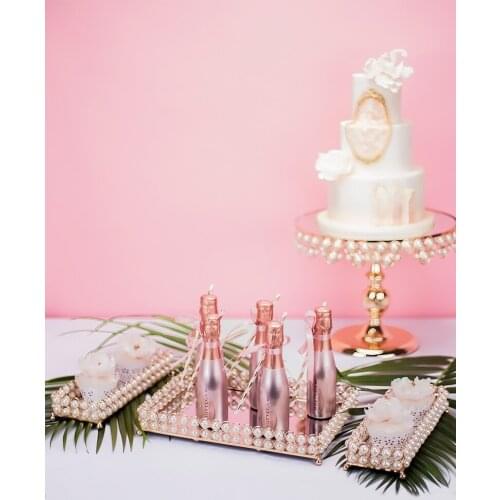 Rectangular Trays Wedding Dessert Table Decorations And Ornaments Cake Dish Cake Stand Cosmetics Jewelry Storage Tray