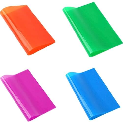 PVC Jelly Vinyl Fabric Transparent Solid Synthetic Leather Sheet for DIY Hair Bow Craft Supplies Home Decoration 22*30cm/A4 1pc
