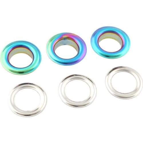 Rainbow Metal Eyelets Grommets Inner 14mm for Leather Craft DIY Scrapbooking Garment Fashion Practical Accessories
