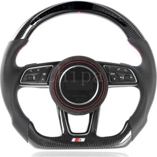 Custom Carbon Fiber Leather Steering Wheel For Audi A3 A5 A6 A7 A4L A6L Q3 Q5L Q7 A1 TT A8 2014-2018 2019 2020