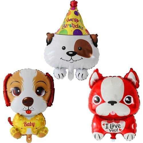 50pcs Big Sizs Dogs Aluminum Foil Balloons Happy Birthday Party Decor Wedding Baby Shower Decoration Air Ball Kids Toys globos