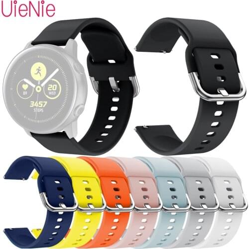 22mm Silicone Strap Silver Buckle Slip Light Buckle For Samsung Watch For Samsung Universal Active2 Watchband Top Quality