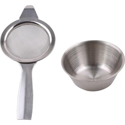 Retro Tea Strainer Sifter + Loose Leaf Drip Bowl Stainless Steel Infuser At Home Or Kitchen Accessoire Tea