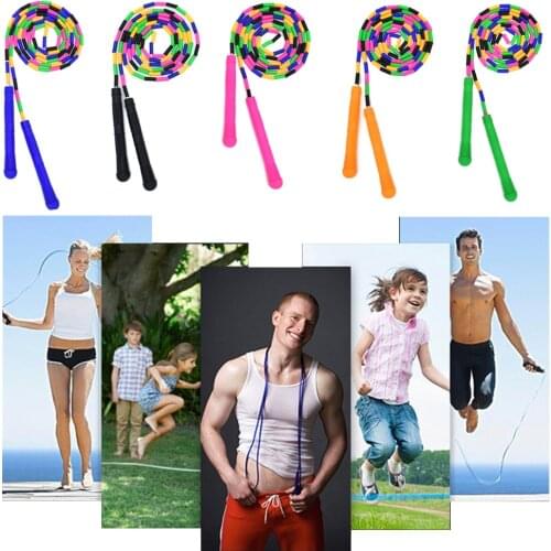 270cm PVC Kids Adults Jump Rope with Colorful Beaded Segmentation + Anti Skid Handles Exercise Sports Skipping Rope 2020 New