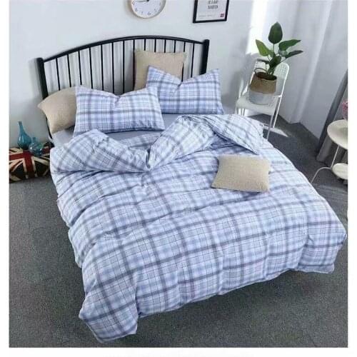Modern Simple Adult Single Double Color Striped Bed Pure Cotton Children Pillowcase Plaid Dyed Washed Cotton Mattress Cover