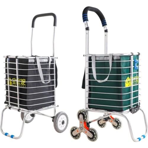 Elderly Shipping Trolley Cart Stair Climbing Grocery Cart Basket with Wheels Portable Old Man Pull Rod Supermarket Cart DQ9153-2
