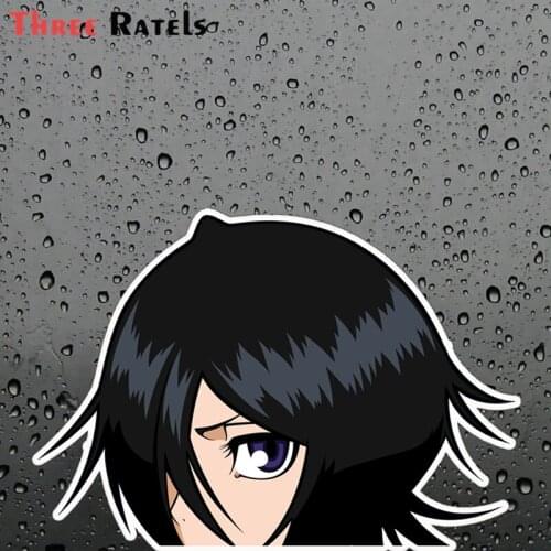 Three Ratels FC251 3D funny Rukia Bleach Anime Peeker Peeking Car Stickers Decals Waterproof Vinyl Car Wrap Bumper Window