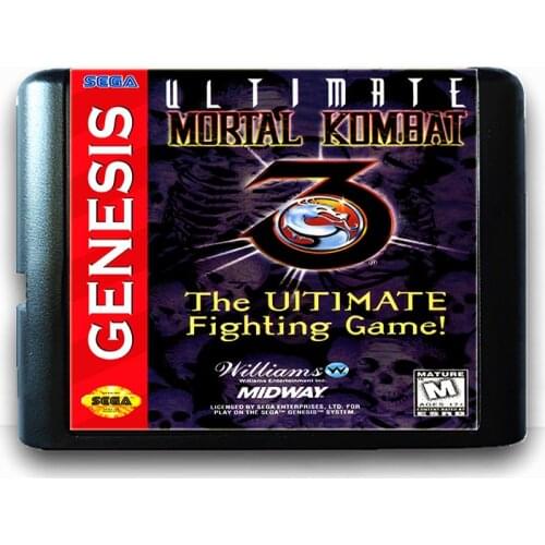 Ultimate Mortal Kombat 3 for 16 bit Sega MD Game Card for Mega Drive for Genesis Video Game Console