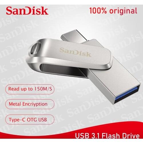 USB 3,1 Sandisk DC4 unidad Flash USB tipo-C-32GB 64GB 128GB de alta velocidad OTG Pendrive 256GB 512GB DC4 USB Stick de memoria