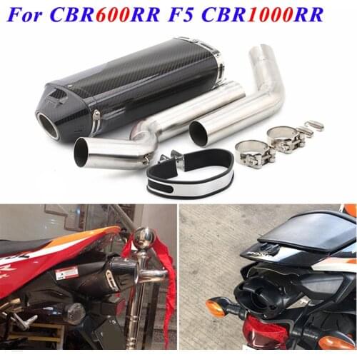 Motorcycle Exhaust Mid Link Pipe For HONDA CBR600RR F5 2003 - 2015 CBR1000RR 2004 - 2007 2014 13 Muffler Escape Modified Carbon