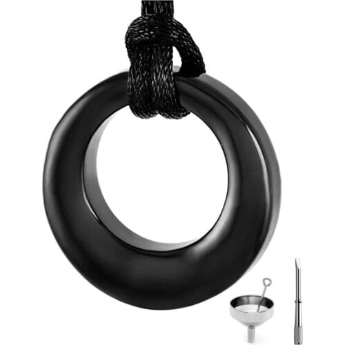 Luster Quality Stainless Steel Fashion Cremation Jewelry Urn Necklace for Ashes, Memory Life Circle Eternity Memorial Pendant