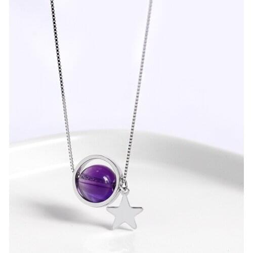 Flyleaf Star Crystal Natural Gemstone Beads Necklaces Citrine Pendant Real 925 Sterling Silver Necklace For Women Fine Jewelry