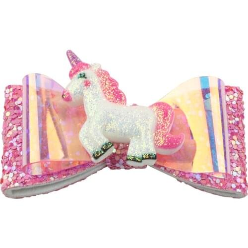 1 Pair Children Barrette Unicorn Glitter Hairclip New Design Double Layer Plastic Rainbow Hairpins Solid Girls Kawaii Hairgrip