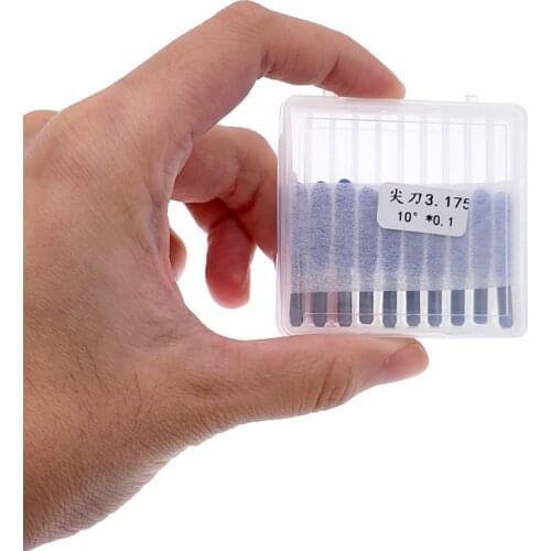 10PCS 10-15-20-25 Degrees 3.175 1/8 V Shap PCB Engraving Bit Tip End Mill Tungsten Carbide 3D Milling Cutter