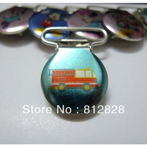 25pcs 1'' 25mm Enamel Fire Truck Mitten Clips