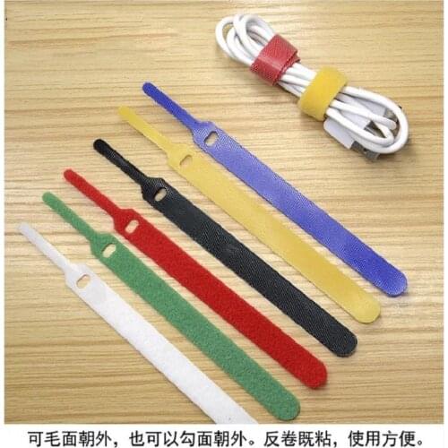 25pcs 15x1.2cm Reusable Sort out the headphone cable and mobile phone cable Cable Ties with Eyelet Holes back to back cable tie