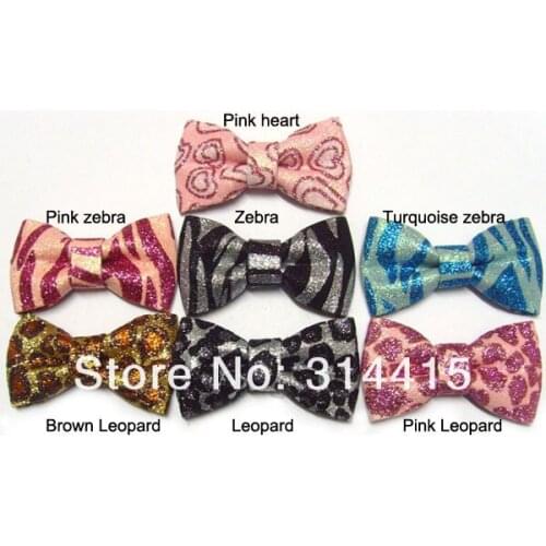 3inch Printed Glitter Hair Bows Baby Girls Glitter Bows for headband Clips 35pcs/lot