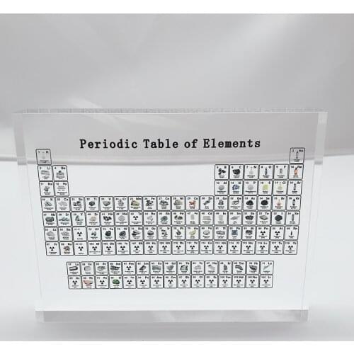 New Arrival Printing Acrylic Periodic Table Display Kids Teaching tool Birthday Gifts Chemical Element Frame Decoration Crafts