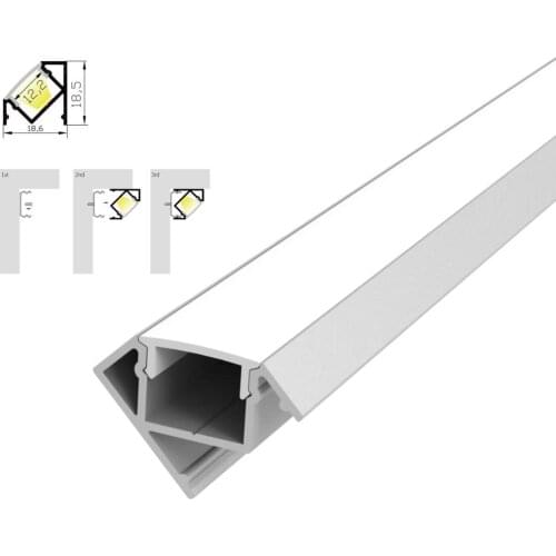 20m (20pcs) a lot, 1m per piece, 100cm long, triangle shape led aluminum profile for led strips with milky diffuse cover