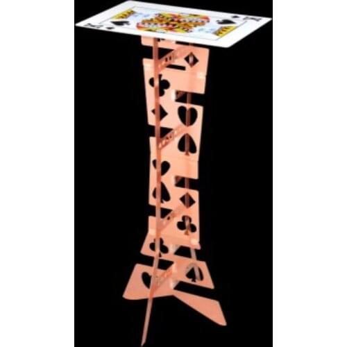 Alluminum Alloy Magic Folding Table,copper color (poker pattern) - Magic Tricks,Stage magia,Necessity for Magician,Accessories