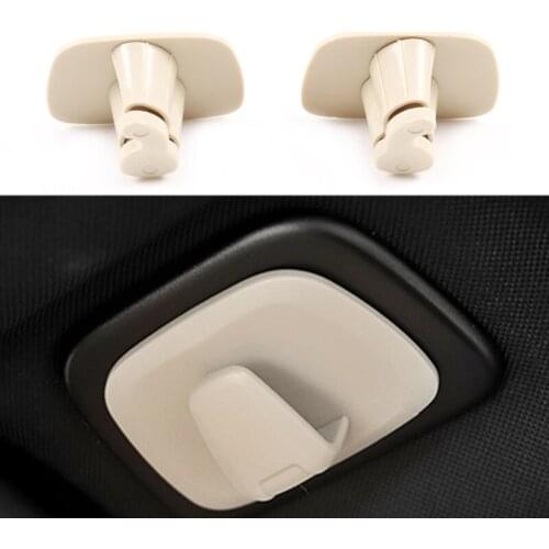 2Pcs Car Beige ABS Interior Roof Hooks Clothes Hanger Hook Trim for Volvo V90 S90 XC40 XC60 XC90 2015-2020