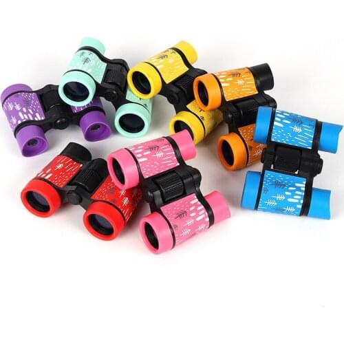 Childrens Binoculars Hd 4x30 Hiking Travel Camping Telescope Rubber Kid Colorful Telescope Fixed Zoom Anti-skid Portable Field