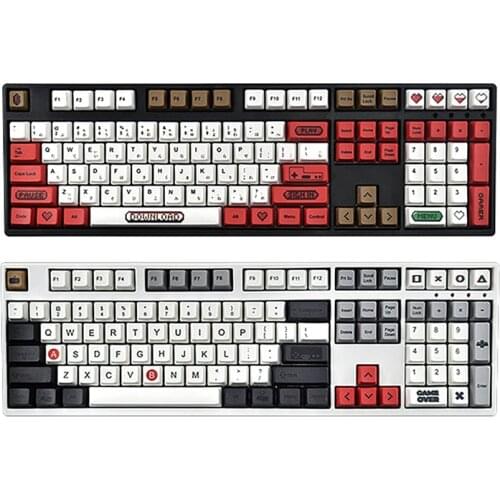 108-Key PBT Keycap Five-Sided Thermal Sublimation Process Keyboard Keycap Compatible with for 87/104 Keyboard