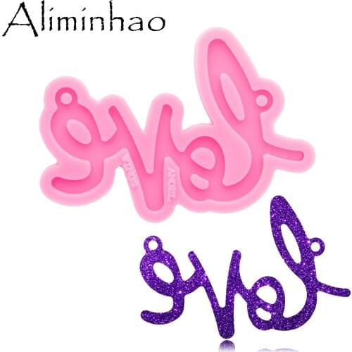 DY0744 Super Glossy S/L LOVE Letter form Mold Resin Craft Silicone Mould for DIY Necklace jewelry Epoxy Crafting Mold