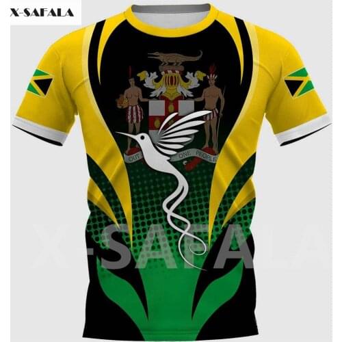 Jamaica Animal USA Skull Country Emblem Map Flag 3D Fashion All Over Printed Round Neck T Shirt Men Women Harajuku Casual Tee