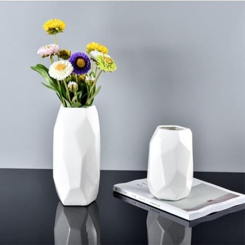 Geometry Vases Ceramic Tabletop Big Vase Home Decoration vase Fashion Modern european style Flower vase Household Decoration