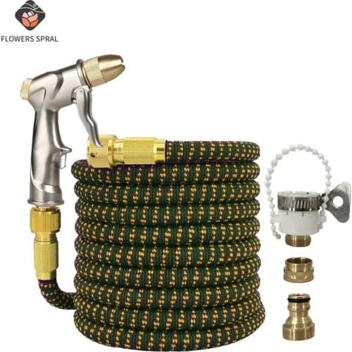 Expandable Magic Hose Pipe High-Pressure Car Wash Hose Adjustable Spray Flexible Home Garden Watering Hose Cleaning Water Gun