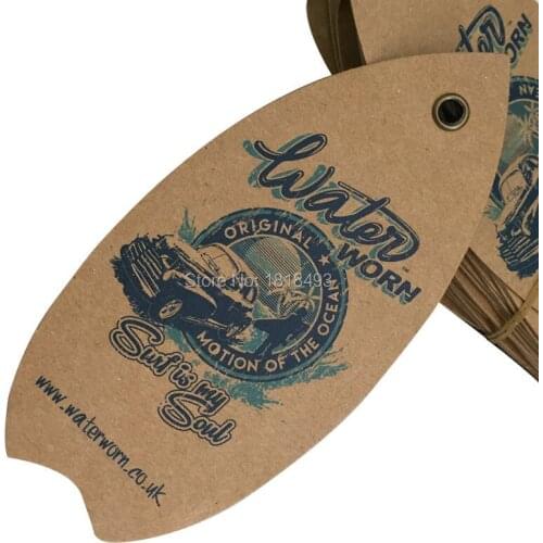 Customize clothing retro kraft paper tags with brass ring/garment cardboard paper hang tags/shape cutting printed labels/brand