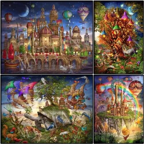 Fantasy landscape embroidery pattern resin full square/round 5D diy diamond painting 3D cross stitch mosaic home decor sticker