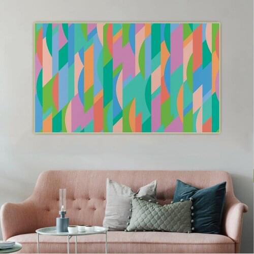 Citon Bridget Riley《Curve Paintings》Canvas Oil Painting Artwork Poster Picture Wall Hanging Decorations Home Living Room Decor