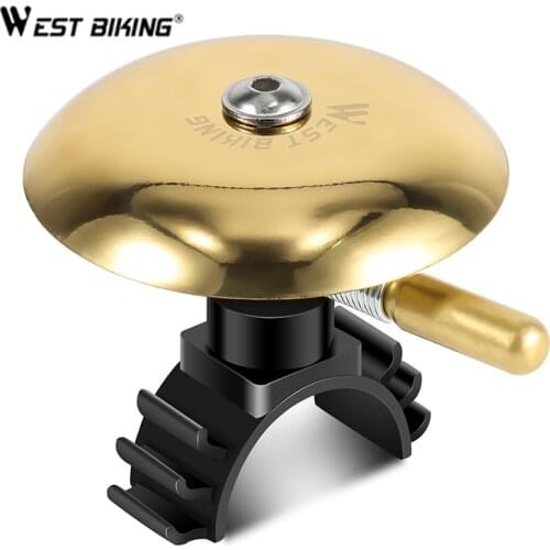 WEST BIKING Classical Bike Bell MTB Road Bicycle Bell Stainless Horn Crisp Clear Sound Warning Safety Cycling Alarm Accessories