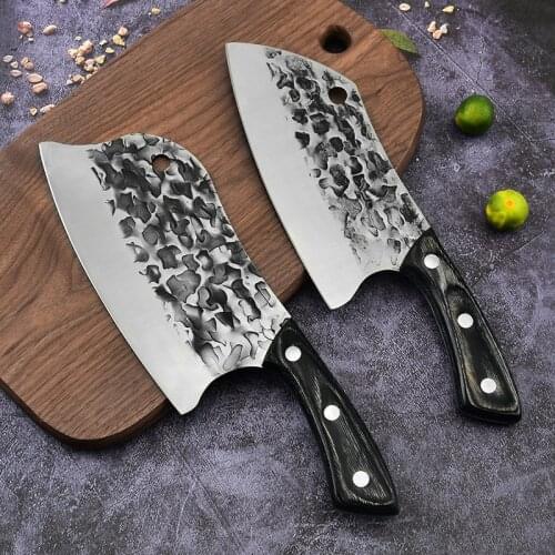 Forged Kitchen Knife Chef Knife Chopping Knife Black Wooden Handle Stainless Steel Knife Sharp Kitchen Knife KitchenTools
